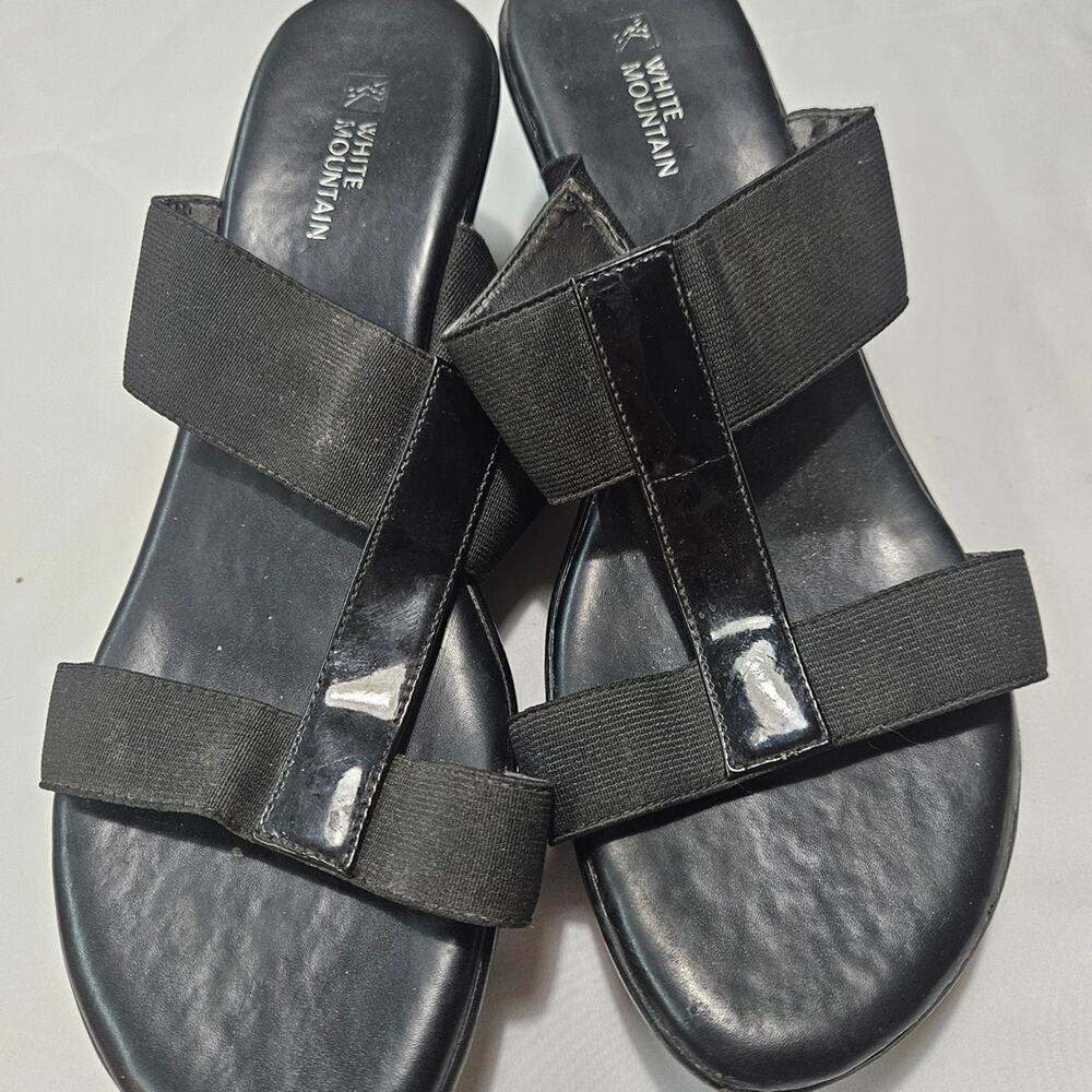 White Mountain Black Strappy Sandals
